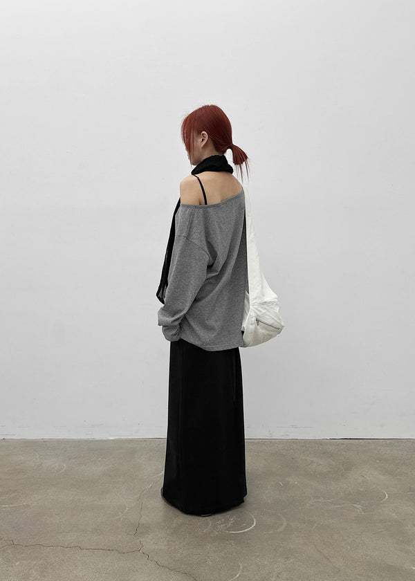 [MADE] Yuusi Sheer Loose-Fit Henley Long-Sleeve Tee