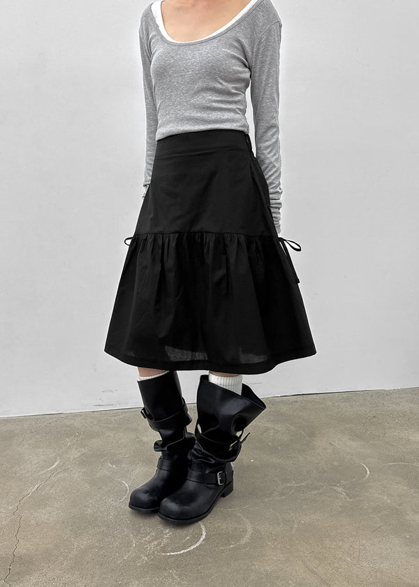 Ruade Banding Shirring Midi Skirt