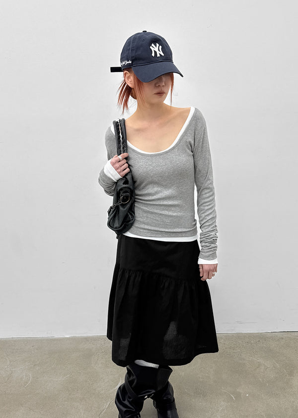 [MADE] Zencu U-Neck Layered Long-Sleeve Tee