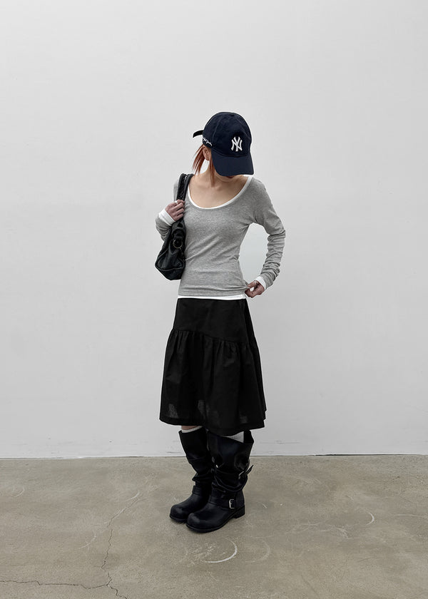 [MADE] Zencu U-Neck Layered Long-Sleeve Tee