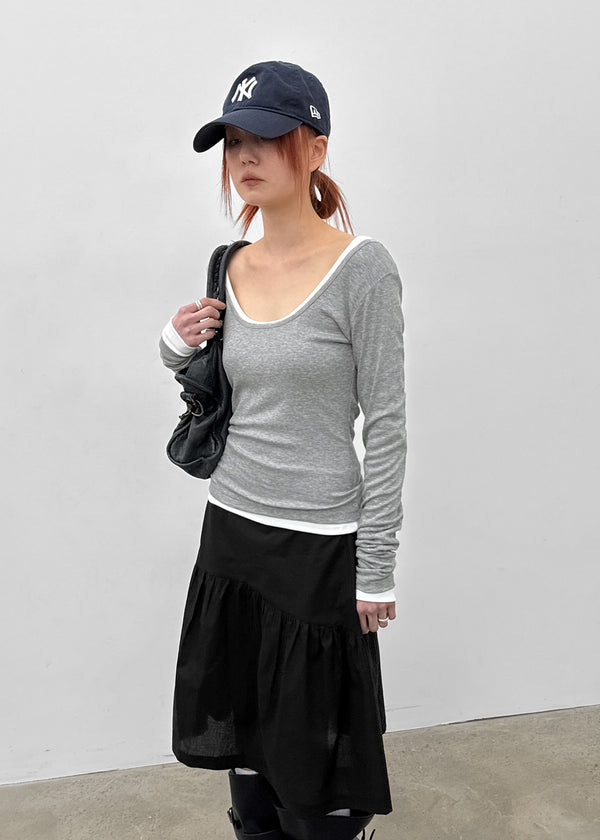 [MADE] Zencu U-Neck Layered Long-Sleeve Tee