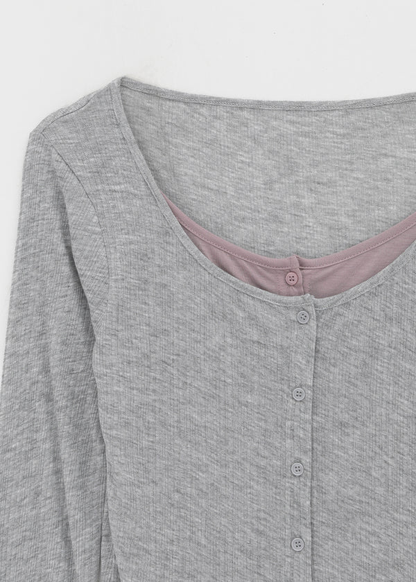 [MADE] Shurev Layered Ribbed Cardigan