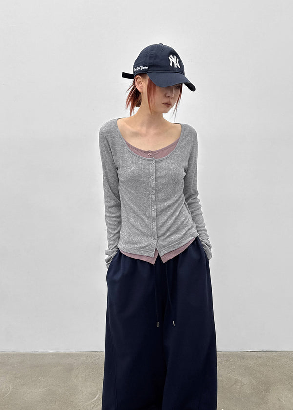 [MADE] Shurev Layered Ribbed Cardigan