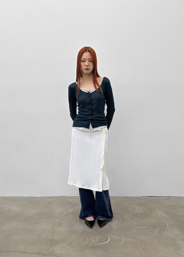 Corrie Strap Button Midi Skirt