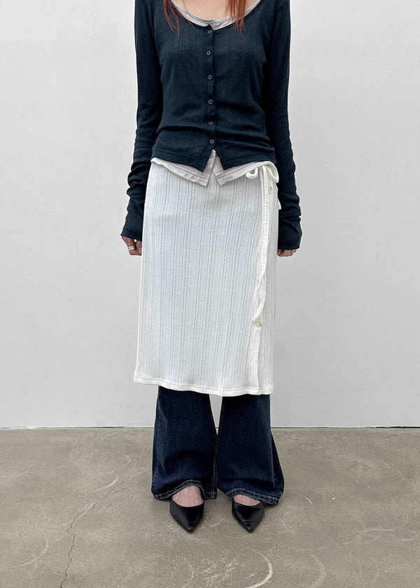 Corrie Strap Button Midi Skirt