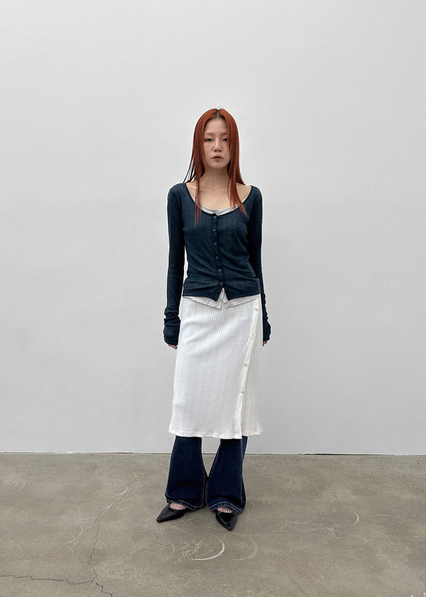 Corrie Strap Button Midi Skirt