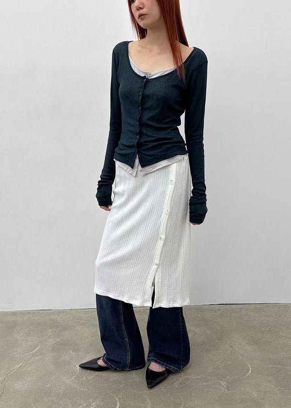 Corrie Strap Button Midi Skirt