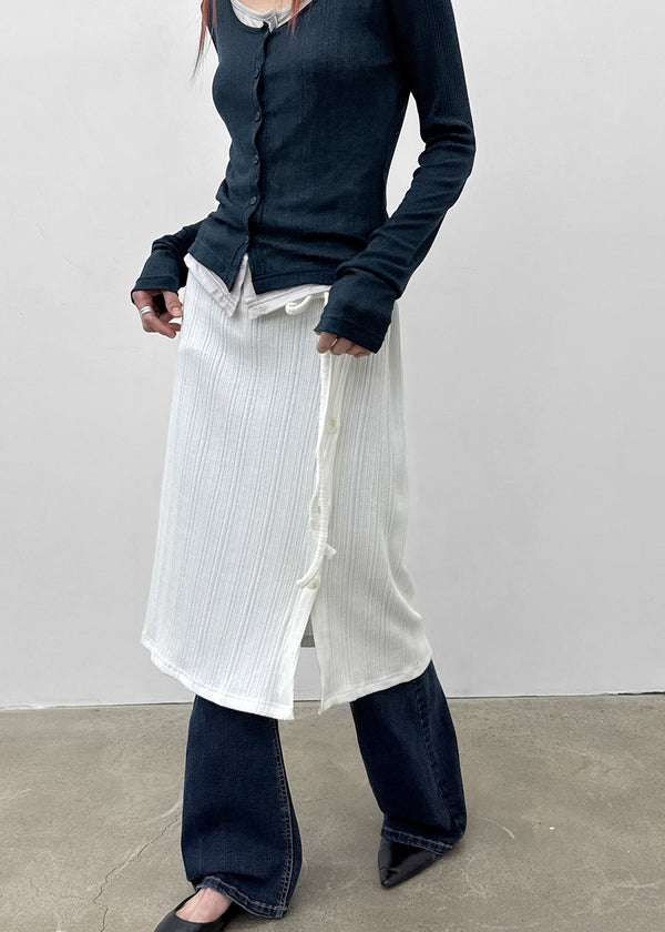 Corrie Strap Button Midi Skirt