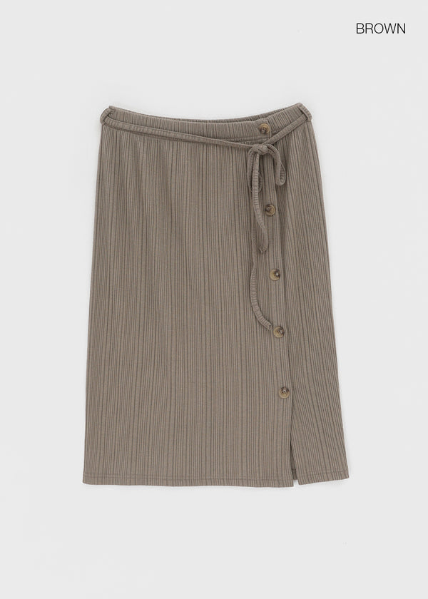 Corrie Strap Button Midi Skirt