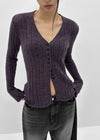 Haen V-neck Slim Ribbed Cardigan
