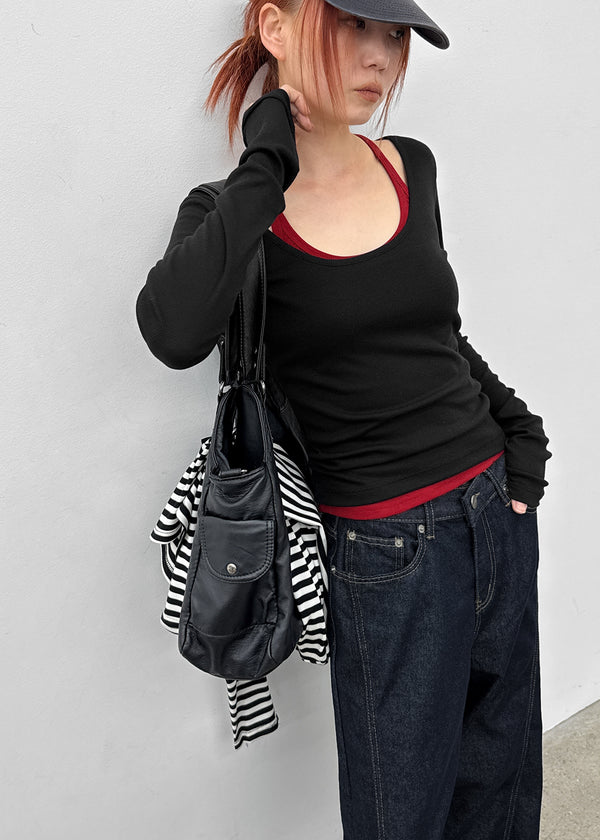 [MADE] Zencu U-Neck Layered Long-Sleeve Tee