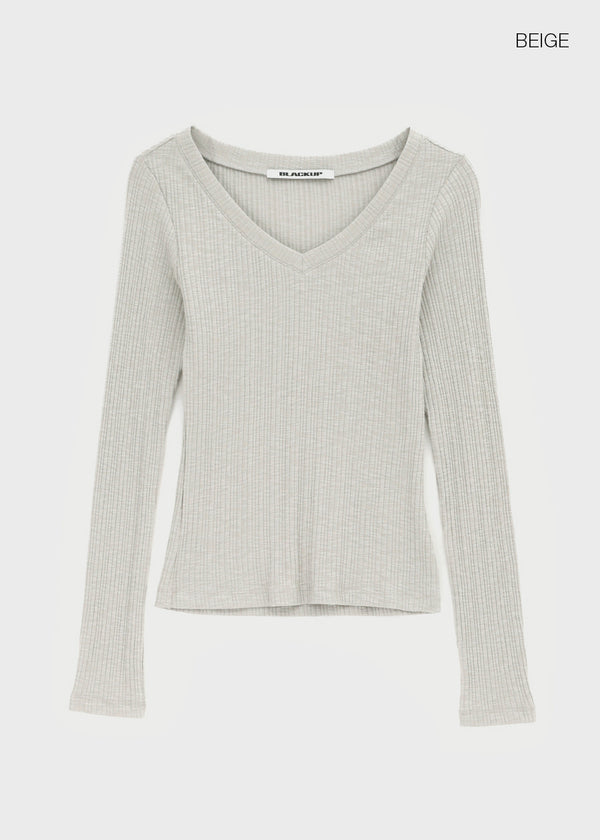 [MADE] Diloa V-Neck Long-Sleeve Tee (Modal 38%)