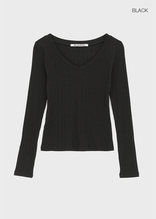 [MADE] Diloa V-Neck Long-Sleeve Tee (Modal 38%)