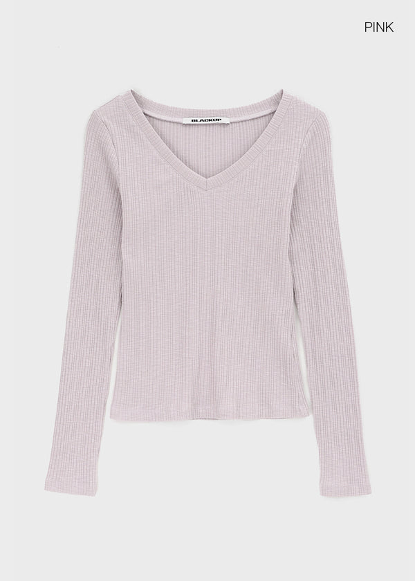 [MADE] Diloa V-Neck Long-Sleeve Tee (Modal 38%)