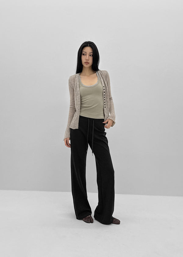 Haen V-neck Slim Ribbed Cardigan