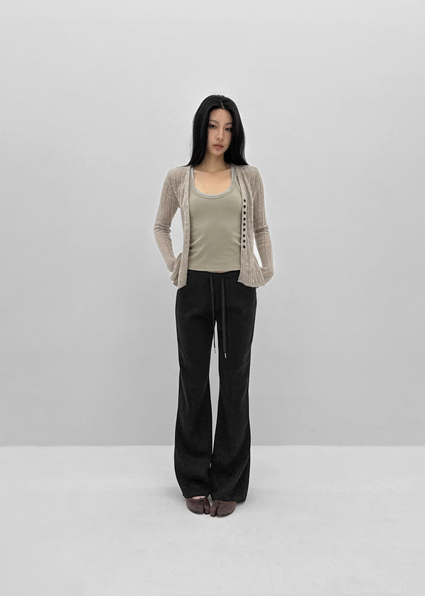Haen V-neck Slim Ribbed Cardigan