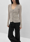 Haen V-neck Slim Ribbed Cardigan