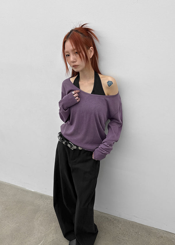 [MADE] Chevny Sheer Wide U-Neck Knit