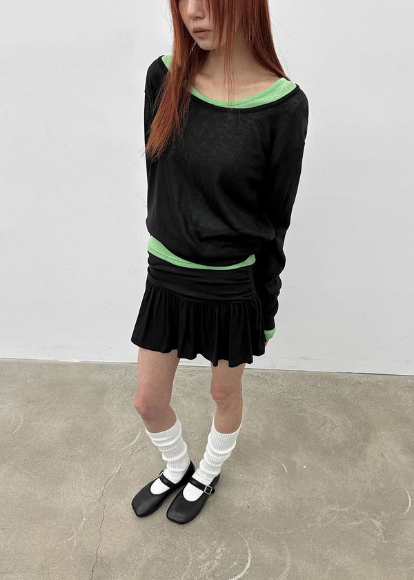 Buckitu Shirring Mary Jane Flat Shoes