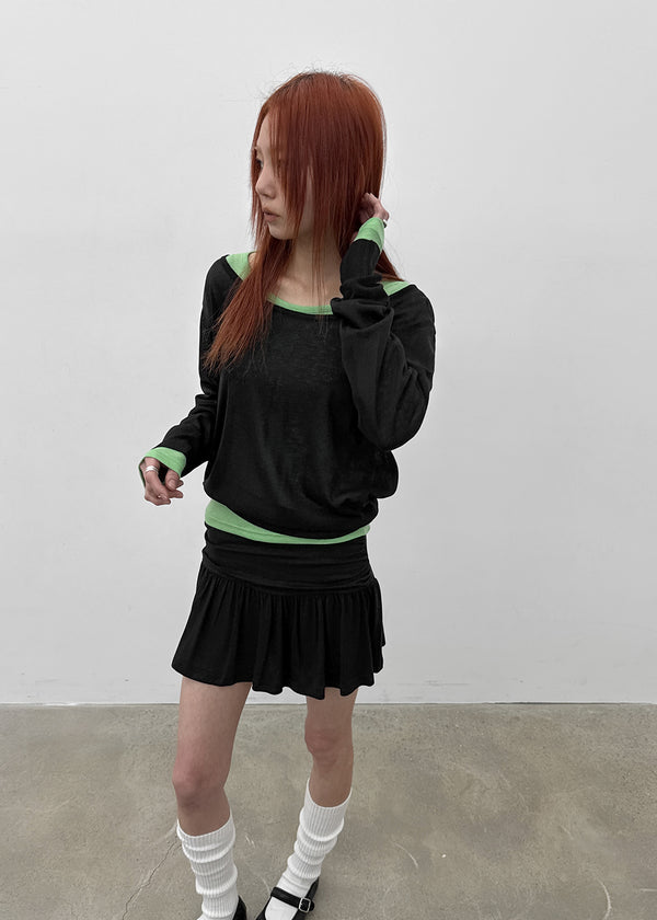 Fofree Shirring Mini Skort