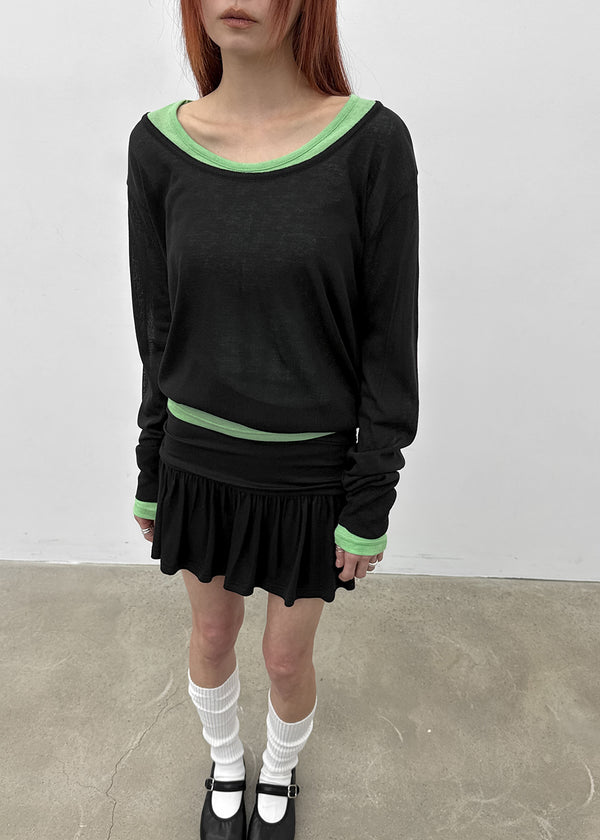 [MADE] Chevny Sheer Wide U-Neck Knit