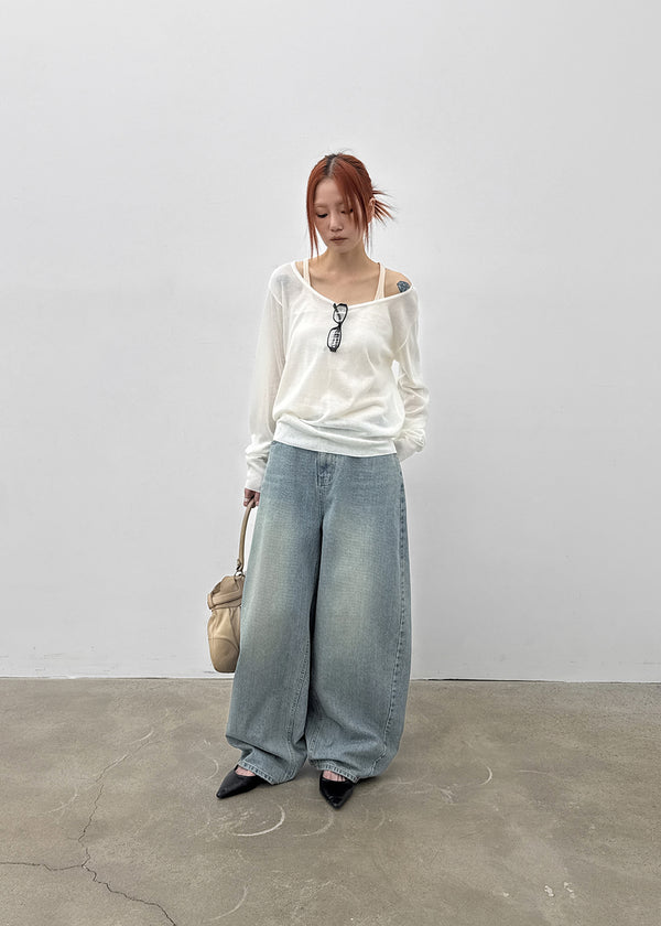 [MADE] Prin Curved Denim Pants