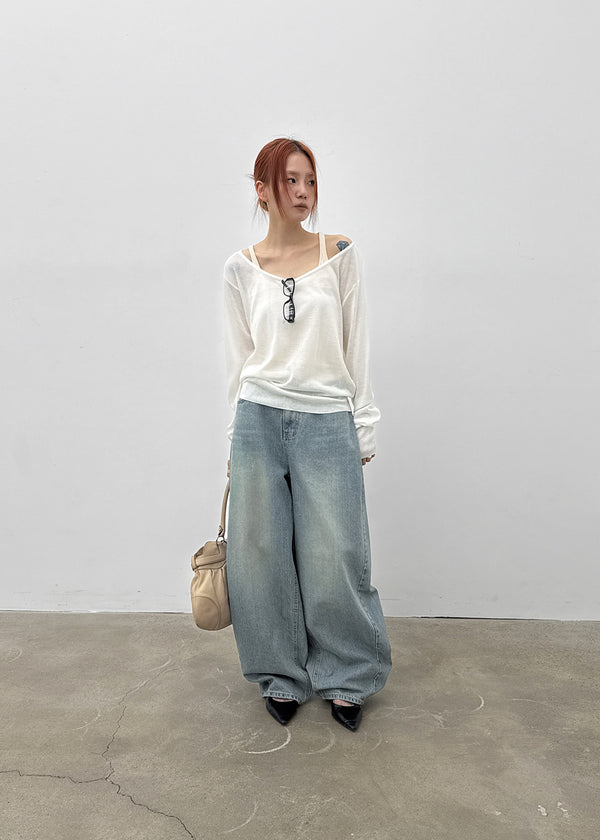 [MADE] Prin Curved Denim Pants