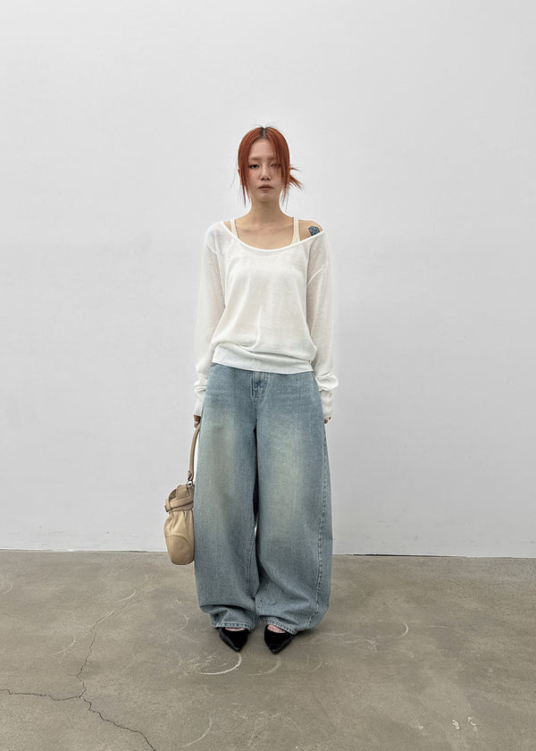 [MADE] Prin Curved Denim Pants