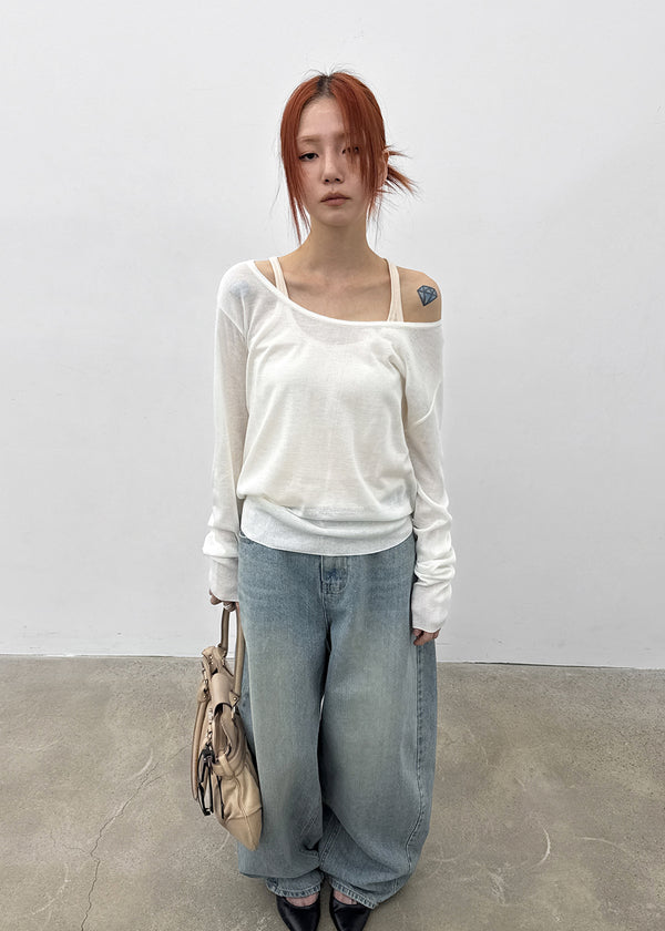 [MADE] Chevny Sheer Wide U-Neck Knit