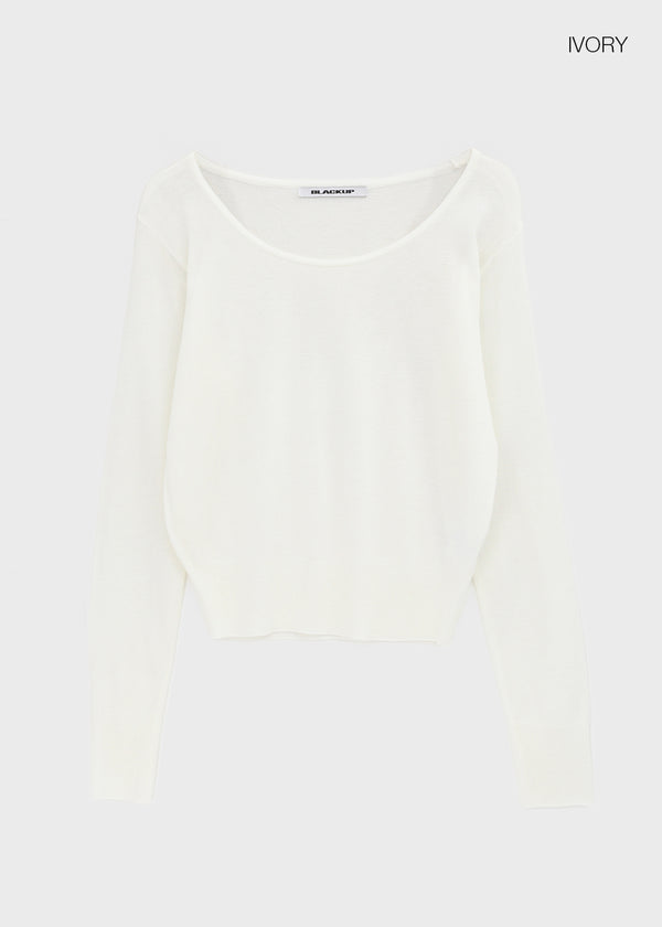 [MADE] Chevny Sheer Wide U-Neck Knit