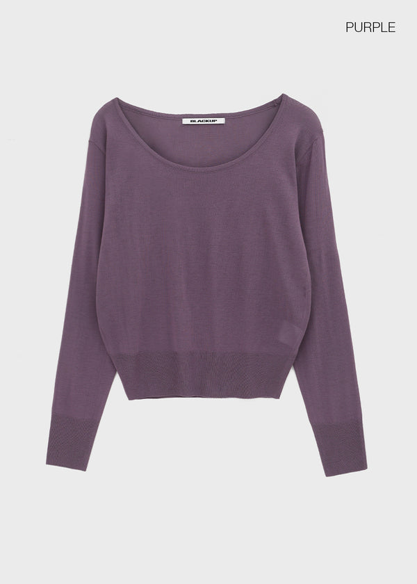 [MADE] Chevny Sheer Wide U-Neck Knit