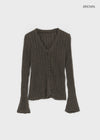 Haen V-neck Slim Ribbed Cardigan