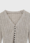 Haen V-neck Slim Ribbed Cardigan