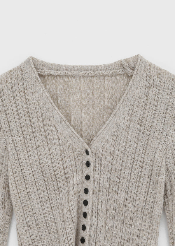 Haen V-neck Slim Ribbed Cardigan