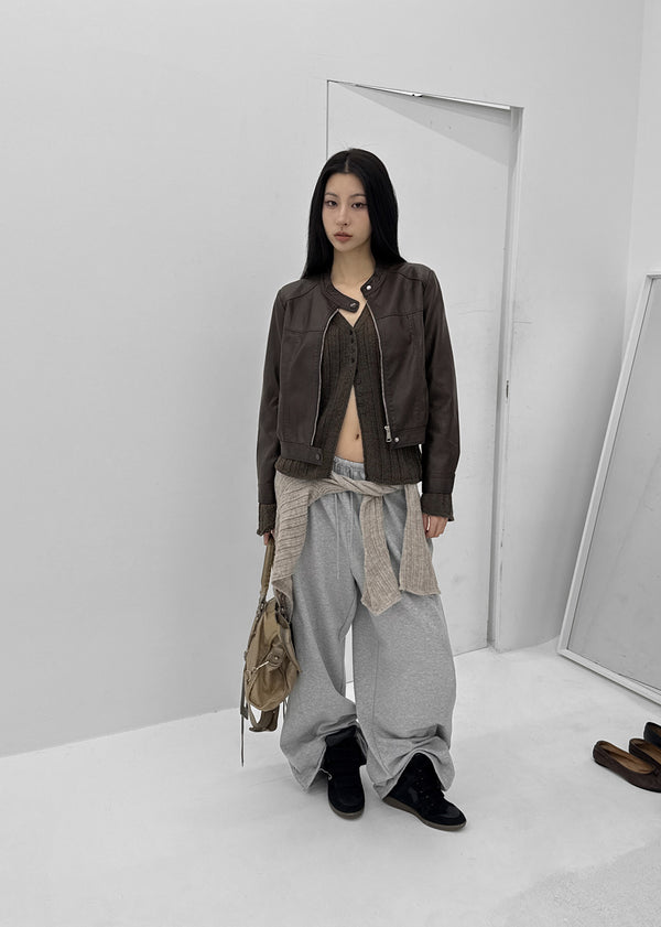 Werun Cut Biker Leather Jacket