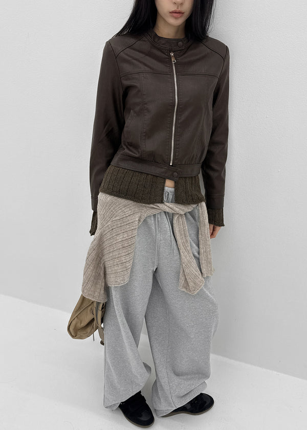 Werun Cut Biker Leather Jacket