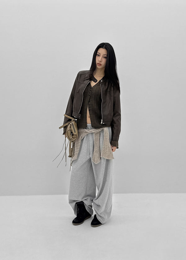 Werun Cut Biker Leather Jacket