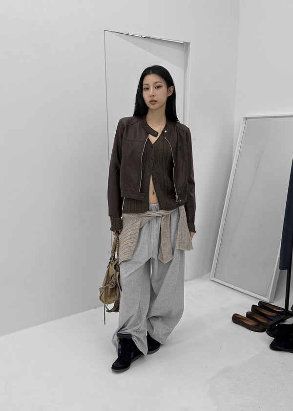 Werun Cut Biker Leather Jacket