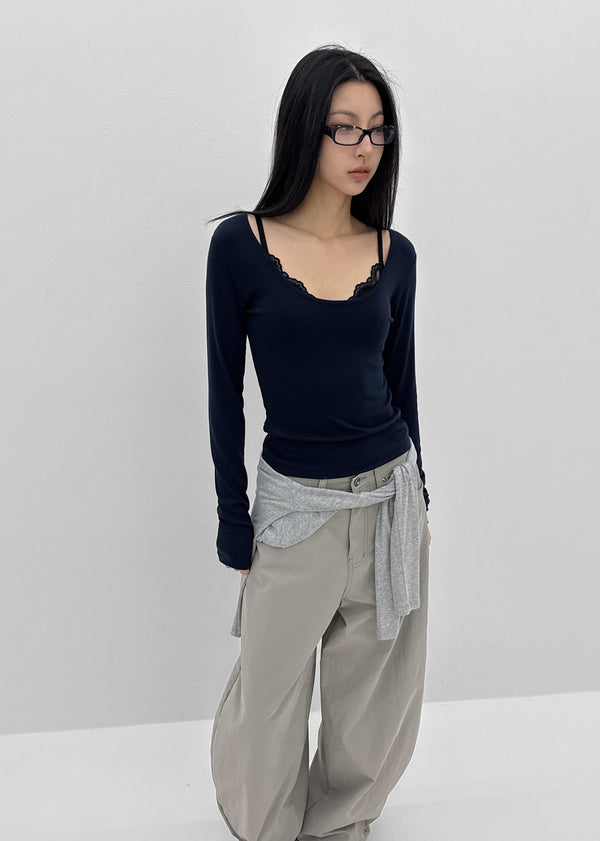 [MADE] Zencu U-Neck Layered Long-Sleeve Tee