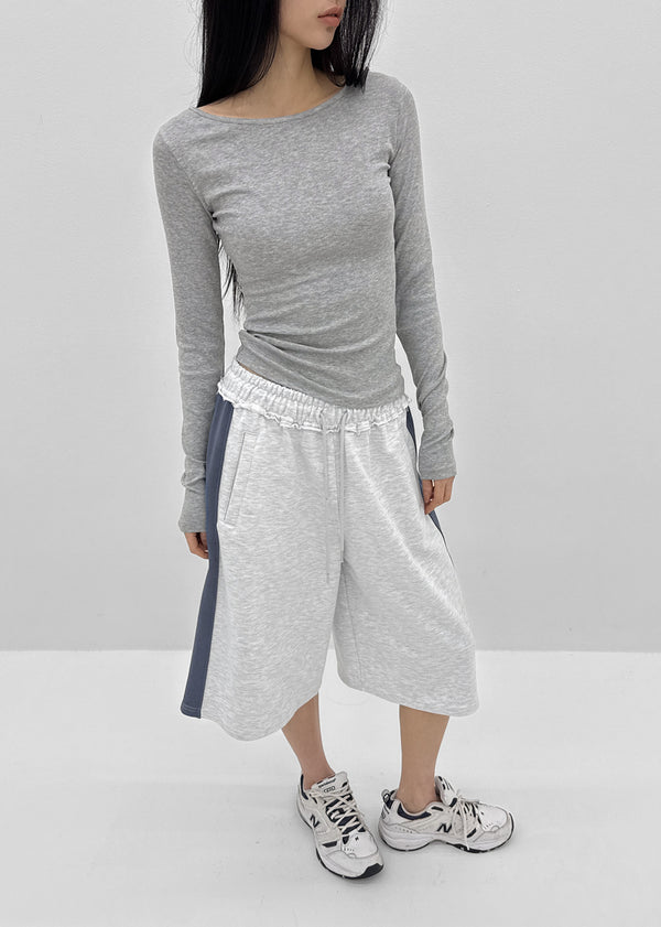 [MADE] Wirano Color-Block Bermuda Banded Pants