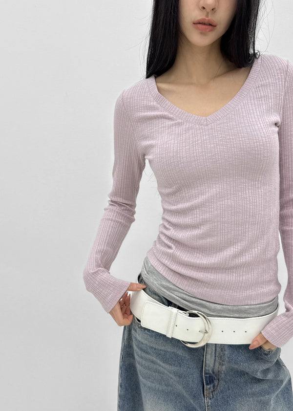 [MADE] Diloa V-Neck Long-Sleeve Tee (Modal 38%)