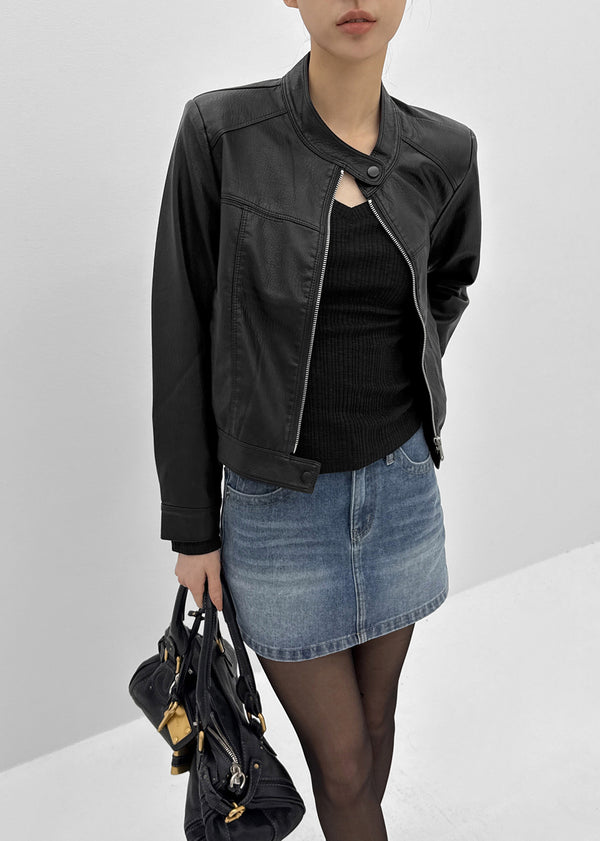 Werun Cut Biker Leather Jacket