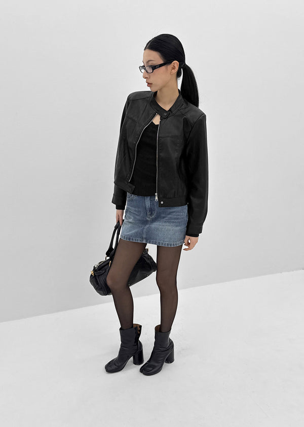 [MADE] Novad Washed Denim Mini Skirt