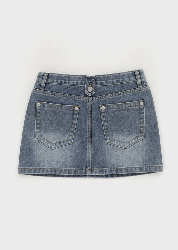 [MADE] Novad Washed Denim Mini Skirt