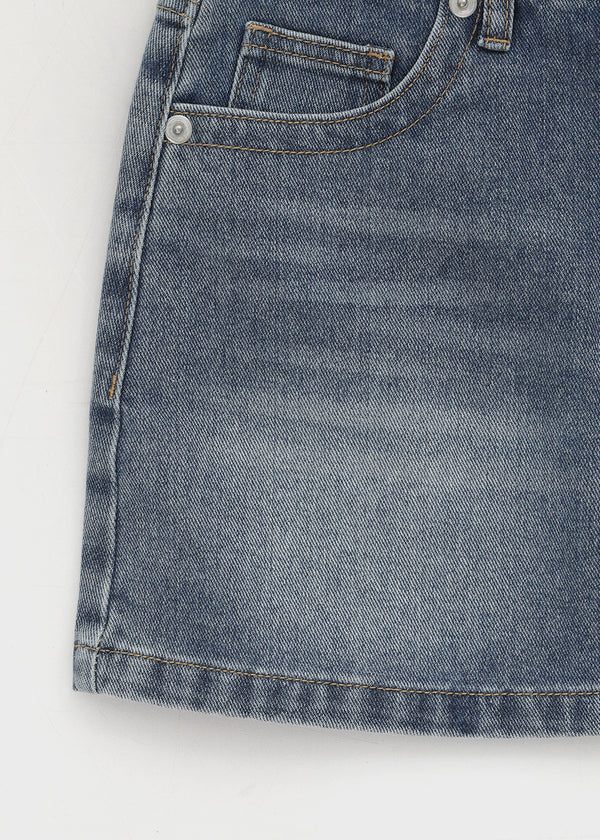 [MADE] Novad Washed Denim Mini Skirt
