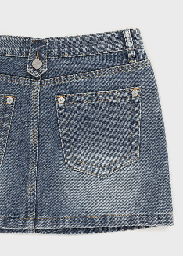 [MADE] Novad Washed Denim Mini Skirt