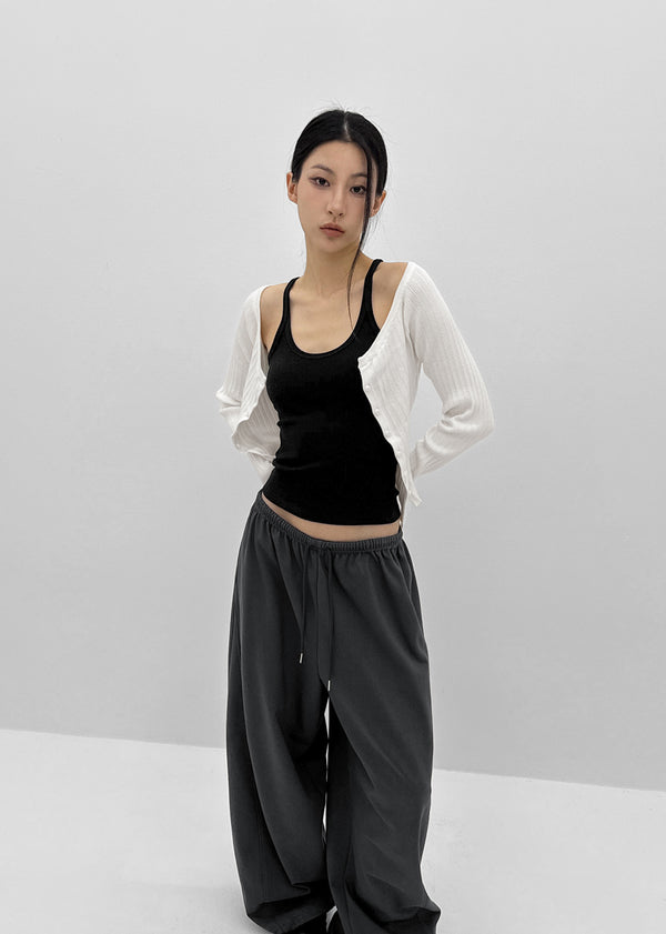 [MADE] Momori Ribbed Wide U-Neck Knit Cardigan