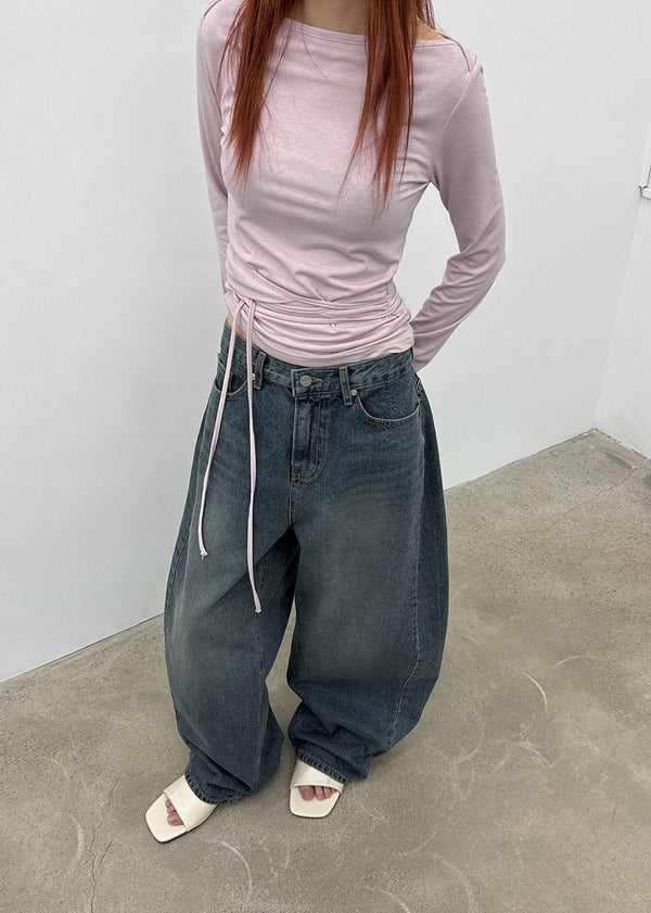 [MADE] Fullon Strap Boat-Neck Long-Sleeve T-Shirt