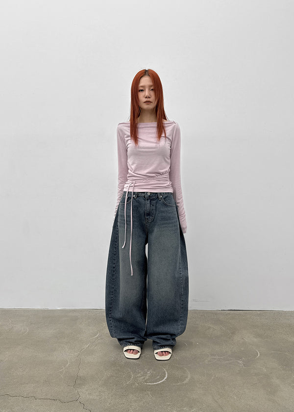 [MADE] Fullon Strap Boat-Neck Long-Sleeve T-Shirt