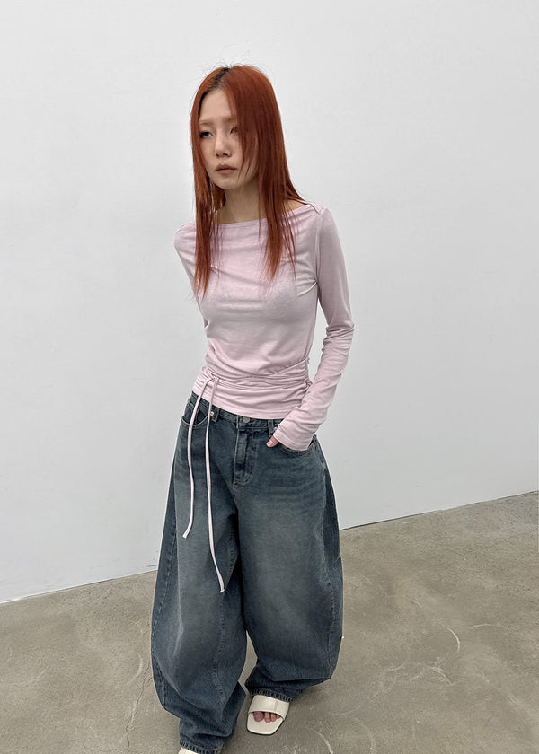 [MADE] Fullon Strap Boat-Neck Long-Sleeve T-Shirt